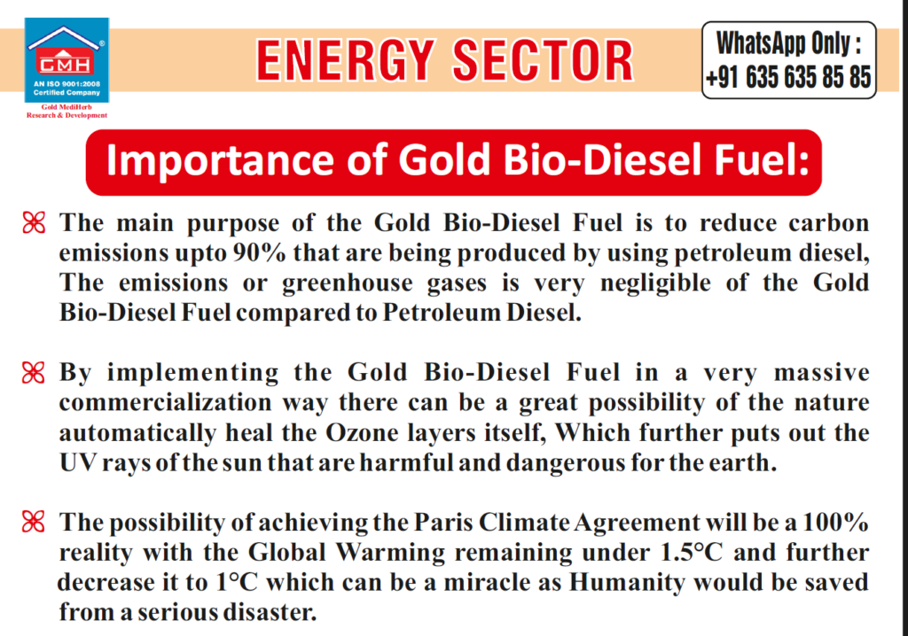 Importance of Gold Bio-Diesel Fuel